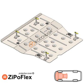 Захист двигуна, КПП і радіатора для GMC Acadia II 2016-2019 KOLCHUGA ZiPoFlex 2.1219.00 фото