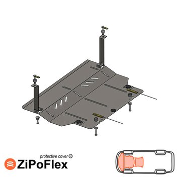 Захист двигуна, КПП і радіатора для Skoda Citigo 2012- KOLCHUGA ZiPoFlex 2.0596.00 фото