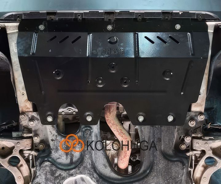 Защита двигателя и КПП для Jeep Cherokee KL Trailhawk 2013-2019 KOLCHUGA WhiteCover 4.1103.00 фото ##SPECS## Объем двигателя: V-3,2i | Примечание: АКПП