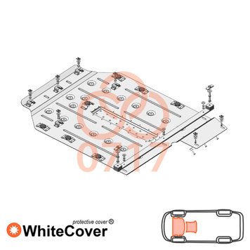 Захист двигуна і КПП для Mercedes-Benz W169 А 160 / 180 / 200 2004-2012 KOLCHUGA WhiteCover 4.0717.00 фото