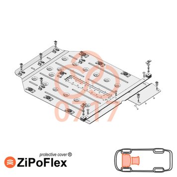 Захист двигуна і КПП для Mercedes-Benz W245 / Т245 2005-2011 KOLCHUGA ZiPoFlex 2.0717.00 фото