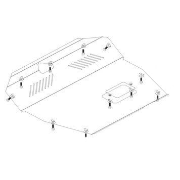 фото Захист двигуна, КПП і радіатора для Hyundai Santa Fe 2001-2006 KOLCHUGA WhiteCover 4.0085.00  ##SPECS## Об'єм двигуна: V-всі | Примітка: МКПП / АКПП