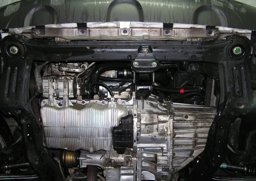 Защита двигателя, КПП и радиатора для Hyundai Santa Fe 2001-2006 KOLCHUGA WhiteCover 4.0085.00 фото ##SPECS## Объем двигателя: V-все | Примечание: МКПП/АКПП