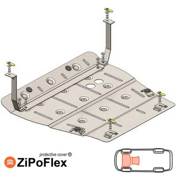 Захист двигуна і КПП для Geely Coolray 2022- KOLCHUGA ZiPoFlex 2.1278.00 фото