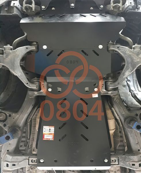 Захист двигуна, КПП і радіатора для Toyota Sequoia 2008- KOLCHUGA ZiPoFlex 2.0804.00 фото ##SPECS## Об'єм двигуна: V-4,7і; 5,7і; | Примітка: АКПП / сталь 3мм