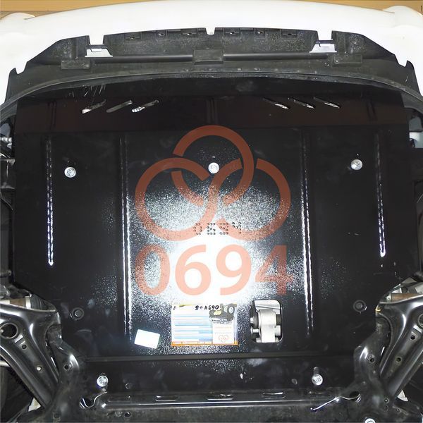 Захист двигуна, КПП і радіатора для Ford Fiesta ST EcoBoost 2013-2017 KOLCHUGA WhiteCover 4.0694.00 фото ##SPECS## Об'єм двигуна: V-1,6і | Примітка: МКПП / окрім ринку USA