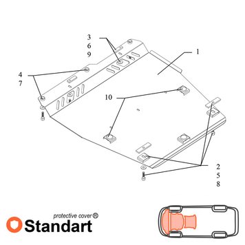 Захист двигуна, КПП і радіатора для Nissan Note 2005-2013 KOLCHUGA Standart 1.0154.00 фото