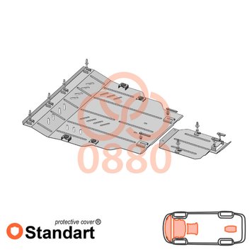 Захист двигуна, КПП, радіатора і заднього мосту для Ford Escape 2012-2019 KOLCHUGA Standart 1.0880.00 фото