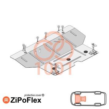 Захист двигуна і КПП для Fiat 500 2010-2019 KOLCHUGA ZiPoFlex 2.1001.00 фото