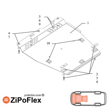 Захист двигуна, КПП і радіатора для Nissan Note 2005-2013 KOLCHUGA ZiPoFlex 2.0154.00 фото