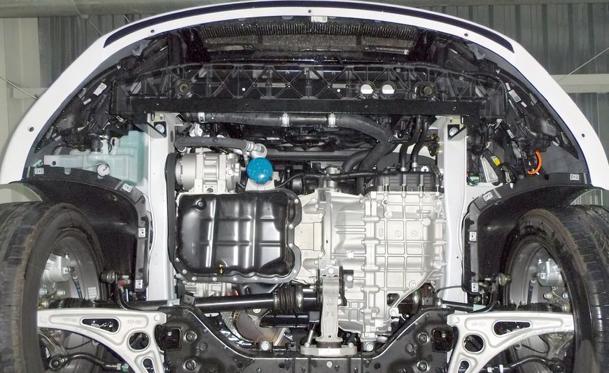 Захист двигуна, КПП і радіатора для Hyundai Sonata LF 2015-2019 KOLCHUGA Standart 1.0695.00 фото ##SPECS## Об'єм двигуна: V-1,6; 2,0; 2.0 LPI; 2,4; | Примітка: окрім Hybrid