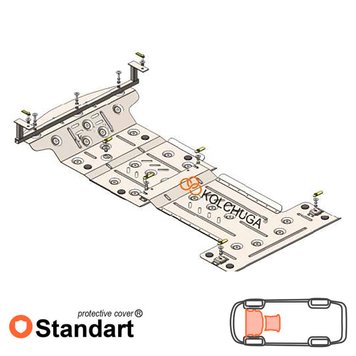 Захист двигуна, КПП і переднього мосту для Mercedes-Benz ML 270 CDI W163 2001-2005 KOLCHUGA Standart 1.1165.00 фото