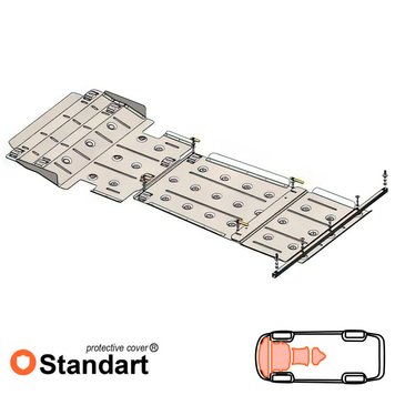 Захист двигуна, КПП, радіатора і роздатки для Ssаng Yong Rexton G4 II покоління 2017- KOLCHUGA Standart 1.1303.00 фото