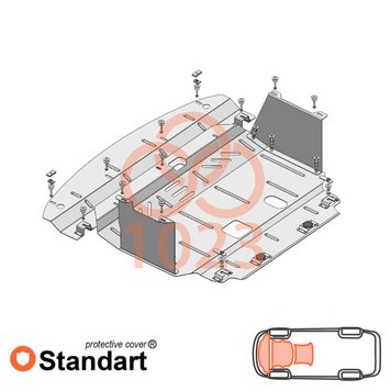 Захист двигуна, КПП і радіатора для Kia K3 2012-2018 KOLCHUGA Standart 1.1023.00 фото
