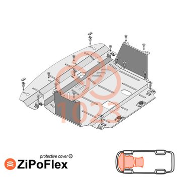 Захист двигуна, КПП і радіатора для Kia K3 2012-2018 KOLCHUGA ZiPoFlex 2.1023.00 фото
