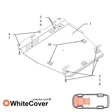 Захист двигуна, КПП і радіатора для Nissan Note 2005-2013 KOLCHUGA WhiteCover 4.0154.00 фото