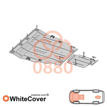 Захист двигуна, КПП, радіатора і заднього мосту для Ford Escape 2012-2019 KOLCHUGA WhiteCover 4.0880.00 фото