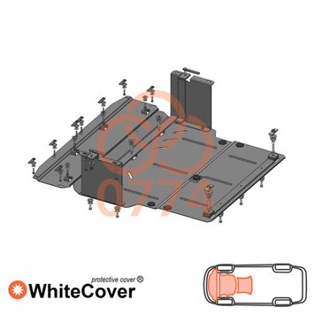 Захист двигуна, КПП і радіатора для Jac S2 2015-2019- KOLCHUGA WhiteCover 4.0774.00 фото