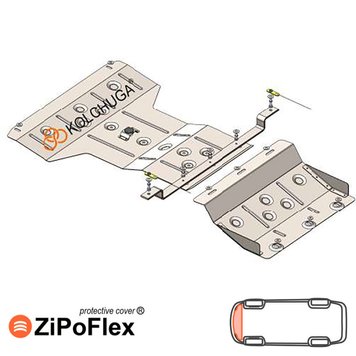 Захист радіатора, патрубків і роз'ємів для Cenntro Logistar 200 Van EV 2022- KOLCHUGA ZiPoFlex 2.1205.00 фото