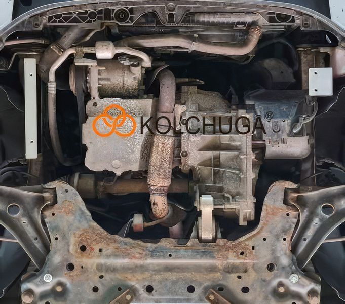 Захист двигуна, КПП і радіатора для Ford Fiesta VII EcoBoost 2012-2017 KOLCHUGA WhiteCover 4.1346.00 фото ##SPECS## Об'єм двигуна: V-1,0 | Примітка: тільки 3 дв.