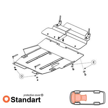 Захист двигуна, КПП і радіатора для Mitsubishi Outlander I 2003-2006 KOLCHUGA Standart 1.0070.00 фото