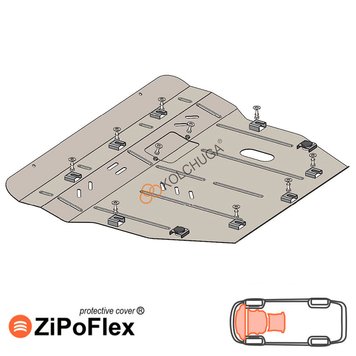Захист двигуна, КПП і радіатора для Jac S3 2016- KOLCHUGA ZiPoFlex 2.0951.00 фото