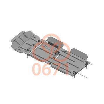 Захист двигуна, КПП, радіатора, роздатки і редуктора для Great Wall Wingle6 2014-2021 KOLCHUGA WhiteCover 4.0671.00 фото ##SPECS## Об'єм двигуна: V-2,0D | Примітка: МКПП