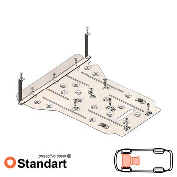 Захист двигуна і КПП для Audi Q5 2008-2016 KOLCHUGA Standart 1.1063.00 фото