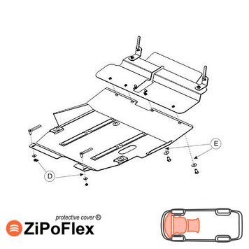 Захист двигуна, КПП і радіатора для Mitsubishi Outlander I 2003-2006 KOLCHUGA ZiPoFlex 2.0070.00 фото