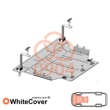 Захист двигуна, КПП і радіатора для Volkswagen Golf electric 2012-2018 KOLCHUGA WhiteCover 4.0904.00 фото