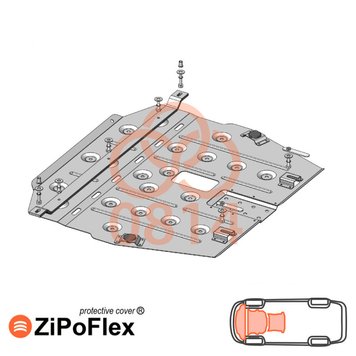 Захист двигуна, КПП і радіатора для Mini Cooper R56 2006-2013 KOLCHUGA ZiPoFlex 2.0814.00 фото