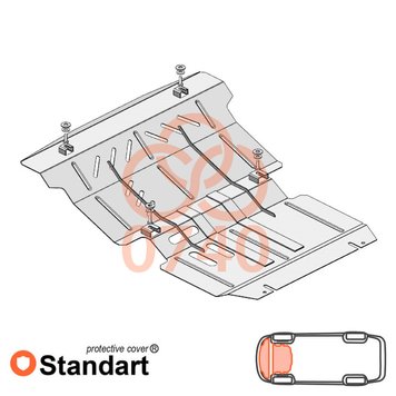 Захист двигуна, радіатора і редуктора для Mitsubishi L200 2015-2019 KOLCHUGA Standart 1.0740.00 фото