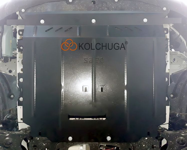 Захист двигуна, КПП і радіатора для Ford Transit V363 MCA 2019-2022 KOLCHUGA ZiPoFlex 2.0962.00 фото ##SPECS## Об'єм двигуна: 2.0TDCi ecoblue euro 6,2, 20.05.19 р | Примітка: МКПП / задній привід
