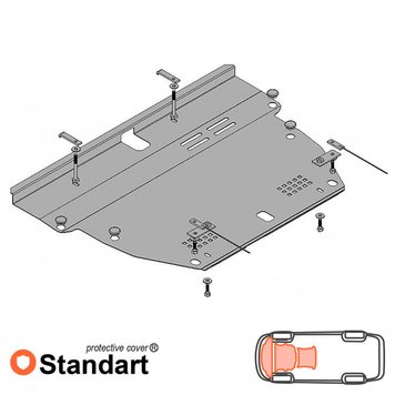 Захист двигуна, КПП і радіатора для Hyundai Grandeur 2005-2011 KOLCHUGA Standart 1.0048.00 фото