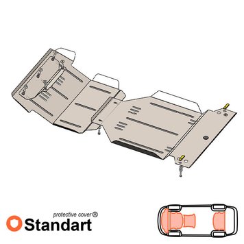 Захист двигуна, КПП, радіатора і редуктора для Jeep Cherokee / Liberty KJ 2001-2008 KOLCHUGA Standart 1.0175.00 фото