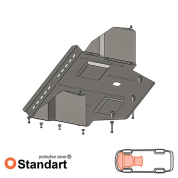 Захист двигуна, КПП і радіатора для Fiat Ducato II 1994-2006 KOLCHUGA Standart 1.0687.00 фото