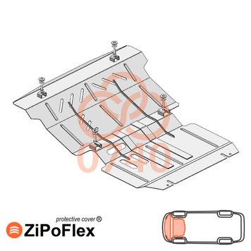 Захист двигуна, радіатора і редуктора для Mitsubishi L200 2015-2019 KOLCHUGA ZiPoFlex 2.0740.00 фото