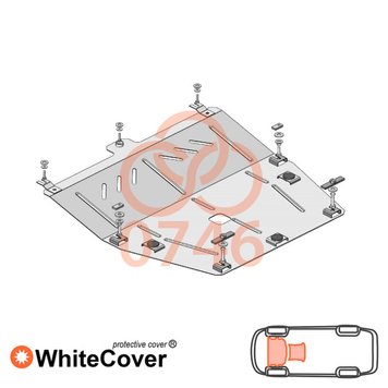 Захист двигуна і КПП для Renault Clio 2009-12-2019 KOLCHUGA WhiteCover 4.0746.00 фото
