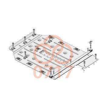 фото Захист двигуна і КПП для Mercedes-Benz W245 / Т245 2005-2011 KOLCHUGA WhiteCover 4.0717.00  ##SPECS## Об'єм двигуна: V-всі | Примітка: АКПП