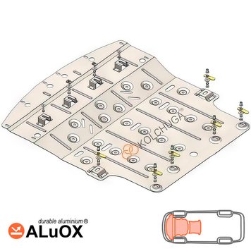 Захист двигуна, КПП і радіатора для Nissan X-Trail T33 2021- KOLCHUGA ALuOX 3.1237.00 фото