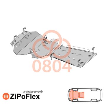 Захист двигуна, КПП і радіатора для Toyota Tundra 2007-2013 KOLCHUGA ZiPoFlex 2.0804.00 фото