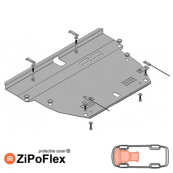 Захист двигуна, КПП і радіатора для Hyundai Grandeur 2005-2011 KOLCHUGA ZiPoFlex 2.0048.00 фото