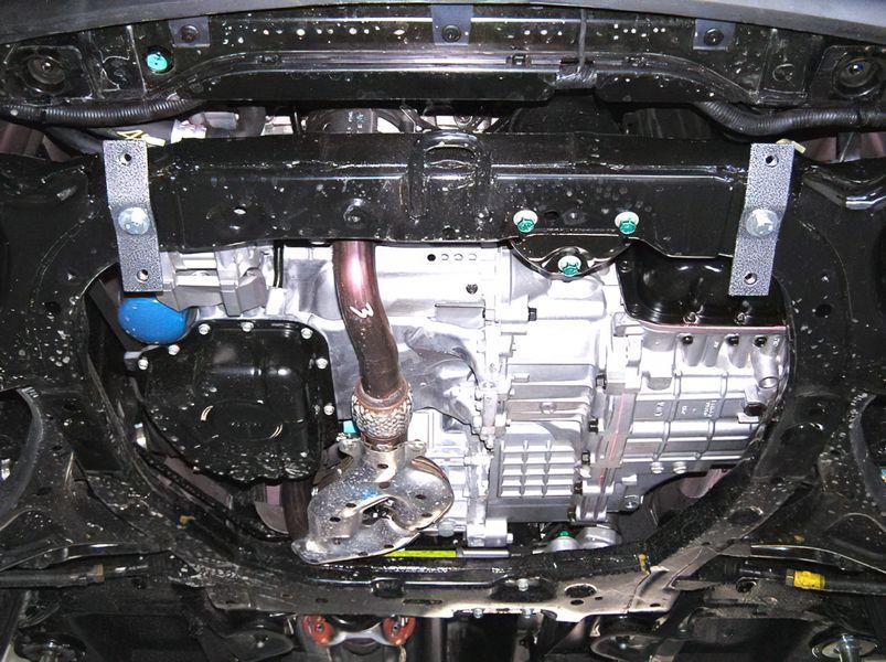 Защита двигателя, КПП и радиатора для Hyundai Santa Fe 2006-2012 KOLCHUGA ZiPoFlex 2.0091.00 фото ##SPECS## Объем двигателя: V-все | Примечание: МКПП / АКПП /