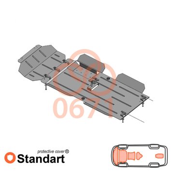 Захист двигуна, КПП, радіатора, роздатки і редуктора для Great Wall Wingle6 2014- KOLCHUGA Standart 1.0671.00 фото