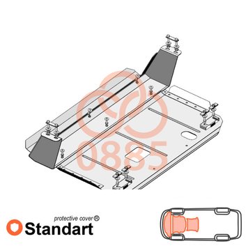 Захист двигуна, КПП і радіатора для Ford Transit / Transit Custom 2016-2019 KOLCHUGA Standart 1.0885.00 фото