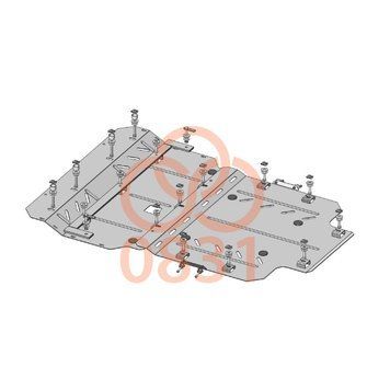 фото Защита двигателя, КПП и радиатора для Audi A8 D4 2010-2017 KOLCHUGA ALuOX 3.0831.00 ##SPECS## Объем двигателя: 3.0TDI; 3.0TFSI | Примечание: