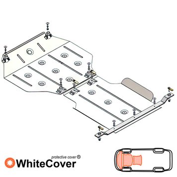 Захист двигуна, КПП і радіатора для Subaru Forester 3 SH 2008-2012 KOLCHUGA WhiteCover 4.1338.00 фото