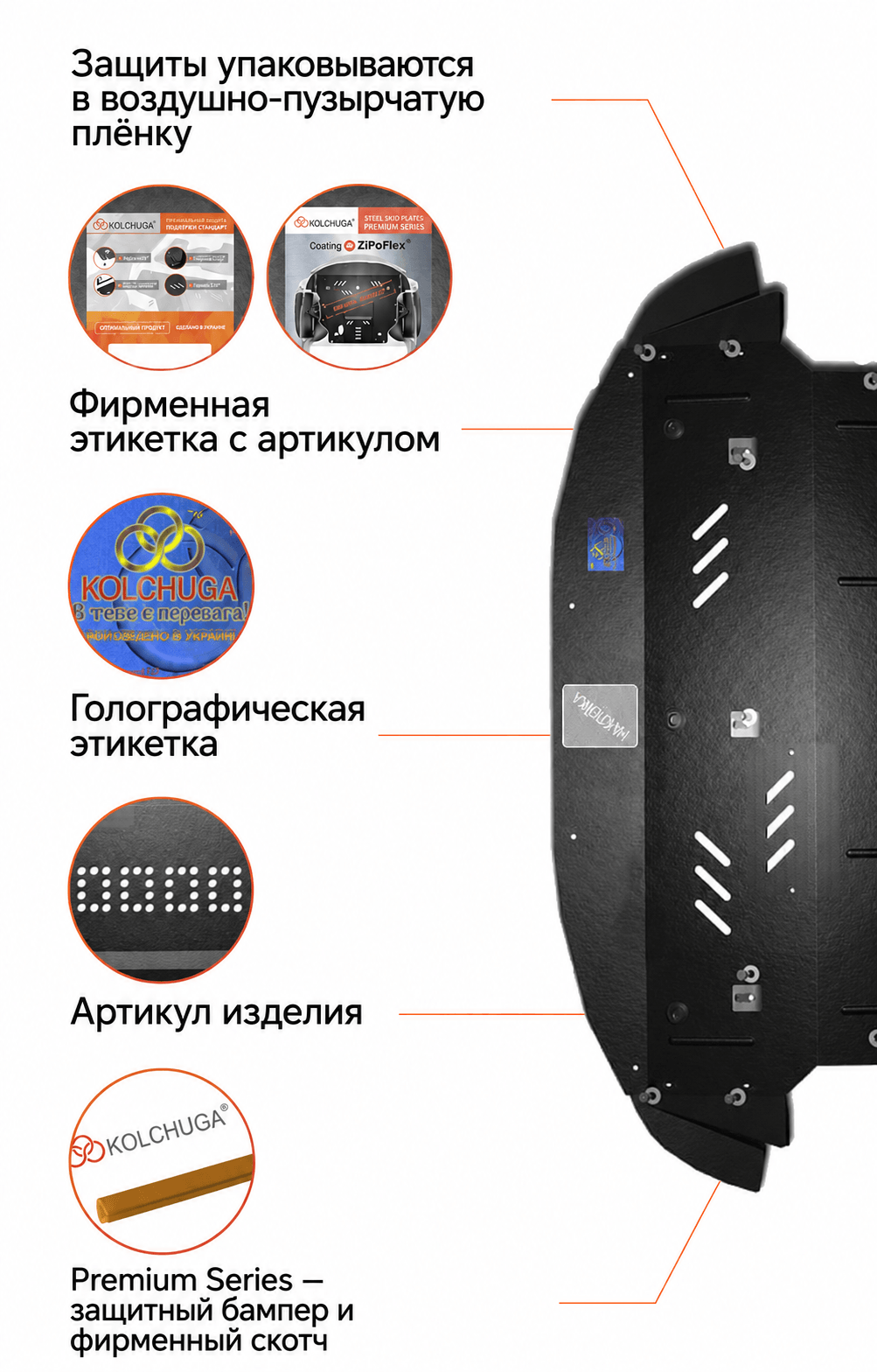 Этикетка, голограмма и маркировка защиты Kolchuga